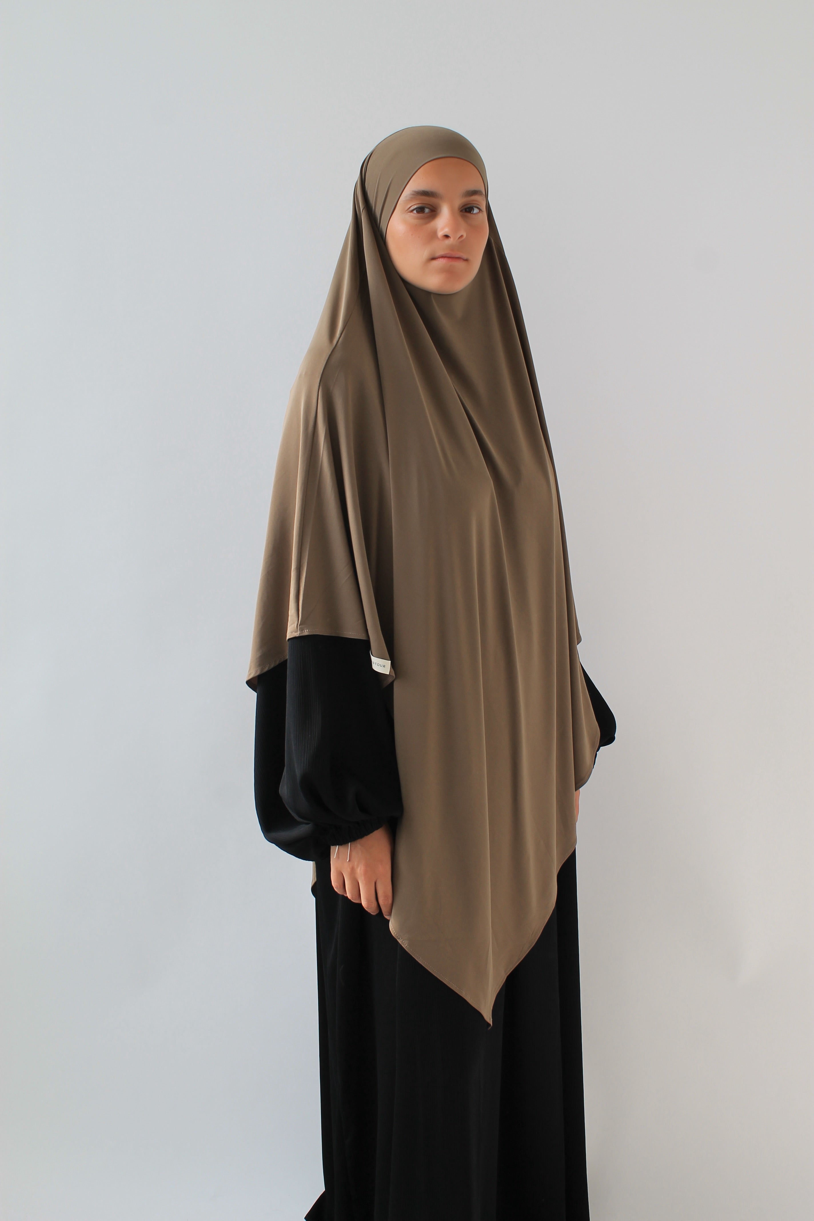 KHIMAR JERSEY PREMIUM LONG NOISETTE Mayssa Mastour