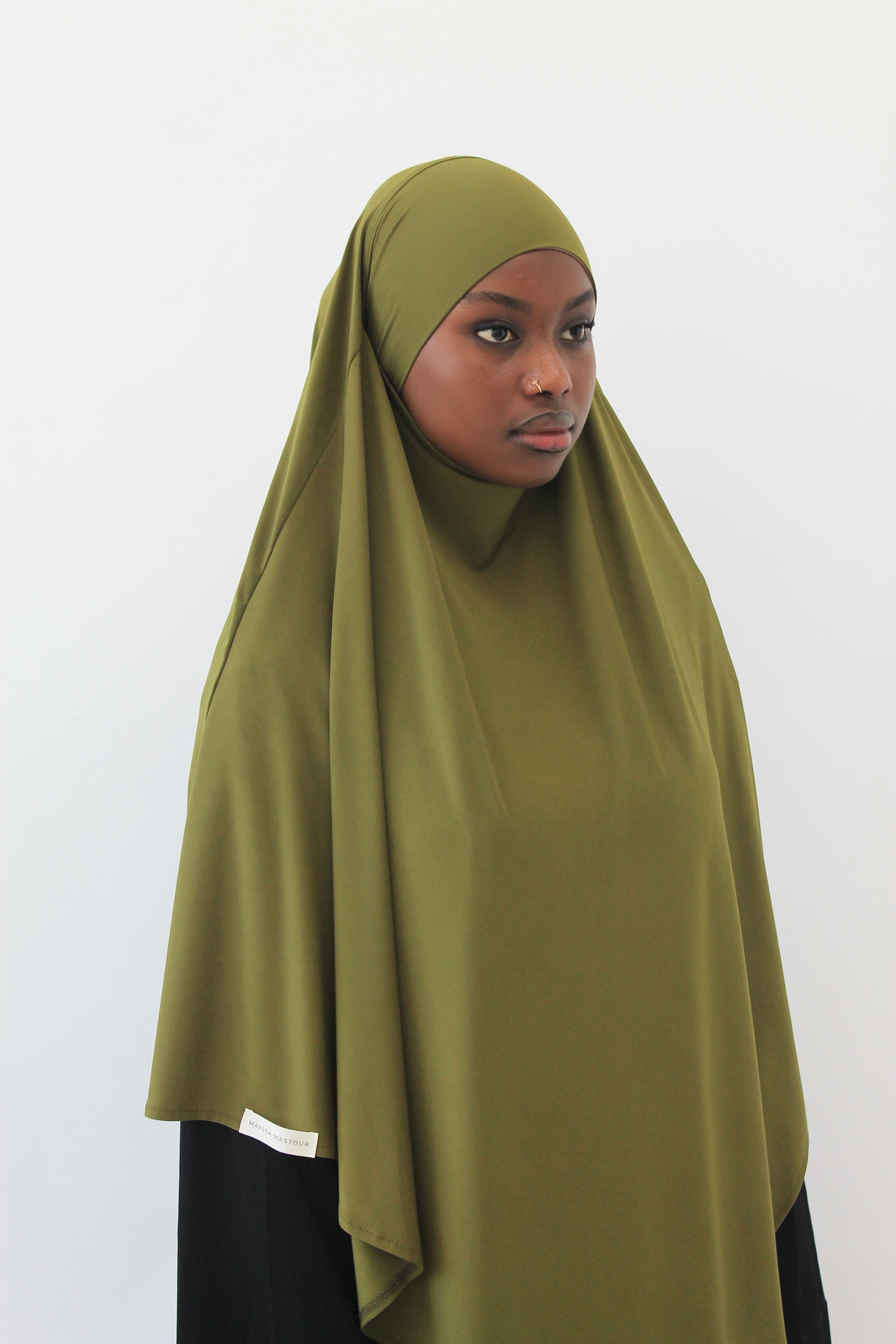 KHIMAR JERSEY PREMIUM COURT VERT OLIVE Mayssa Mastour