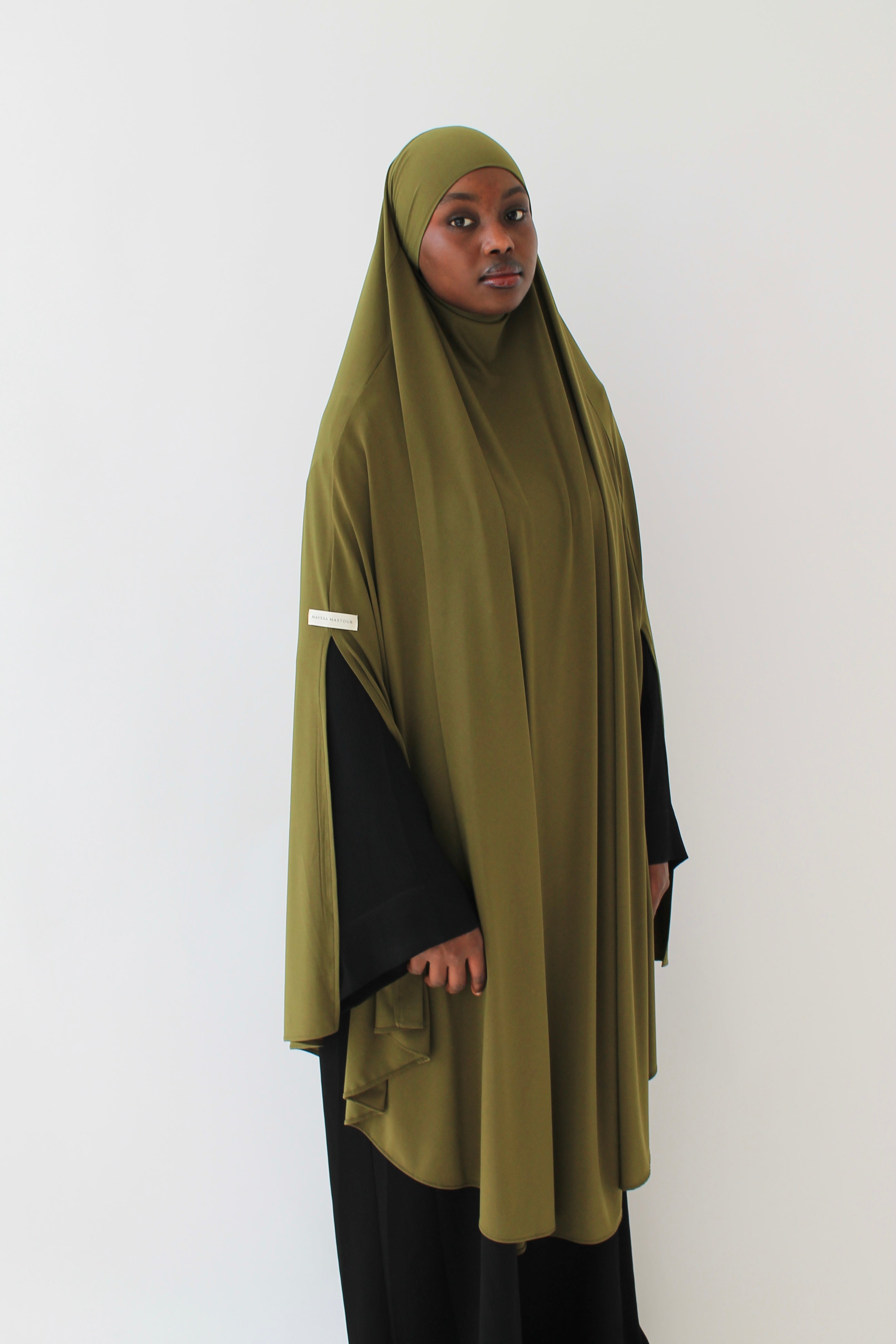 KHIMAR JERSEY PREMIUM À FENTES COURT Mayssa Mastour