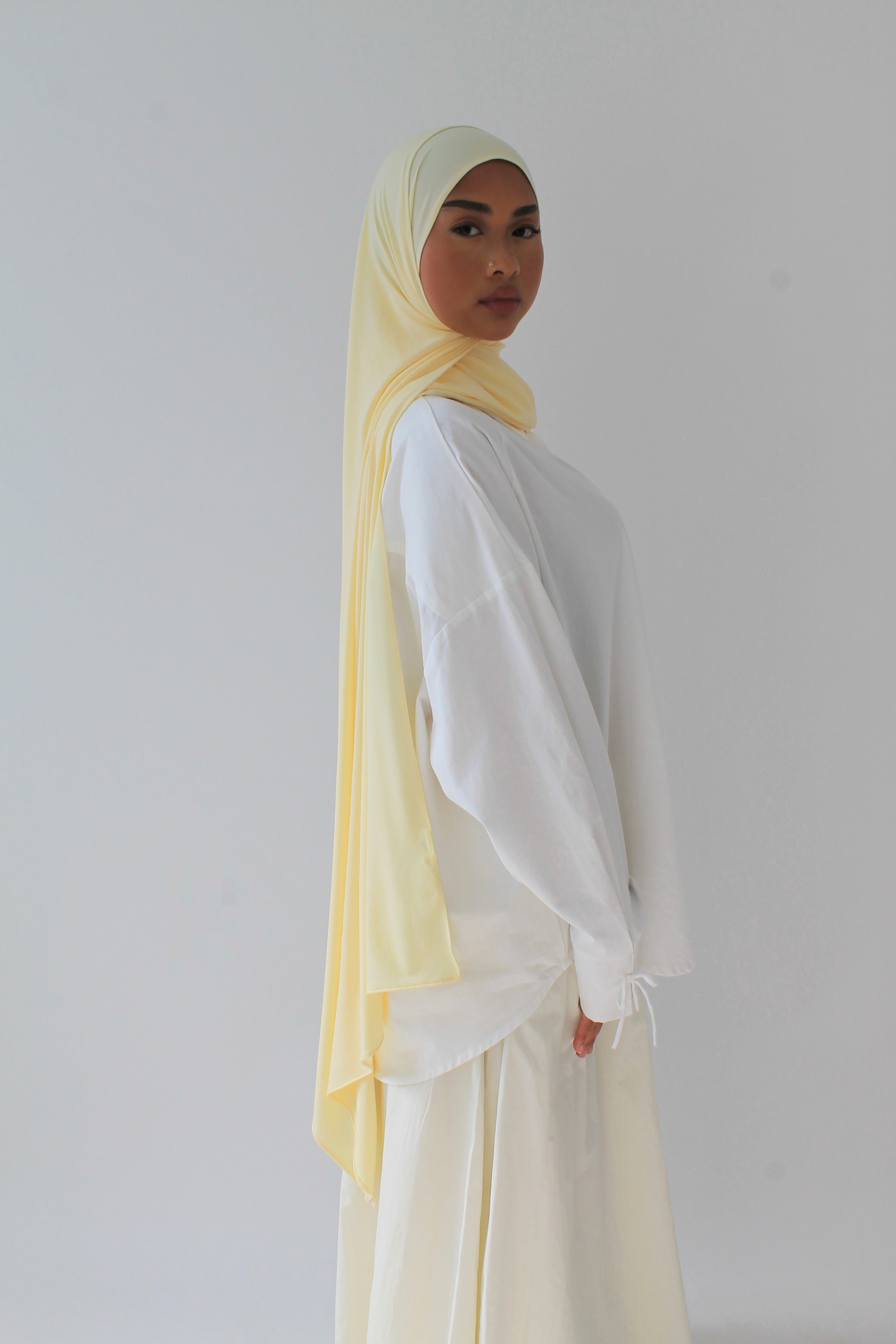 HIJAB JERSEY PREMIUM JAUNE BEURRE Mayssa Mastour