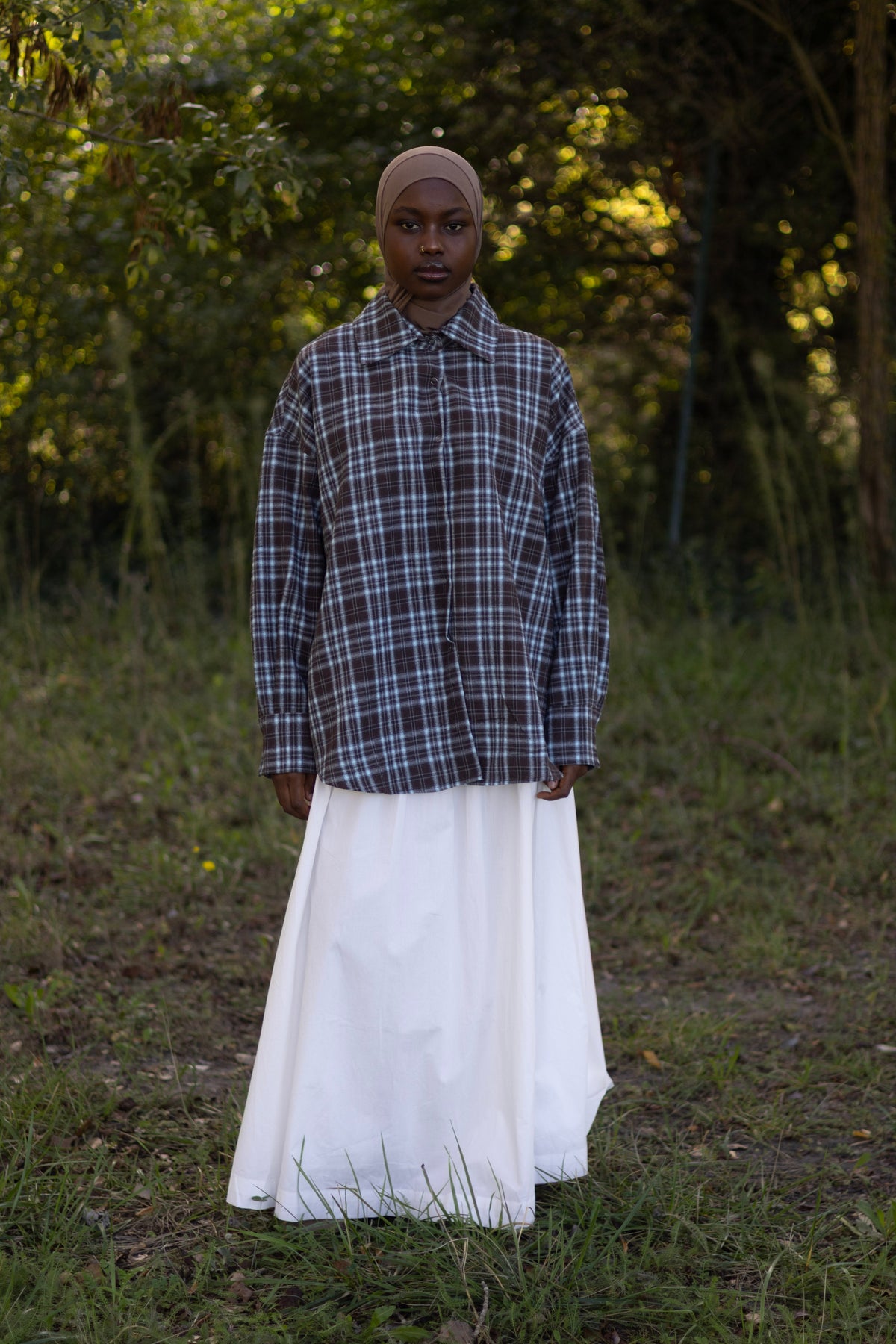 CHEMISE DUNE MARRON/BLEU Mayssa Mastour
