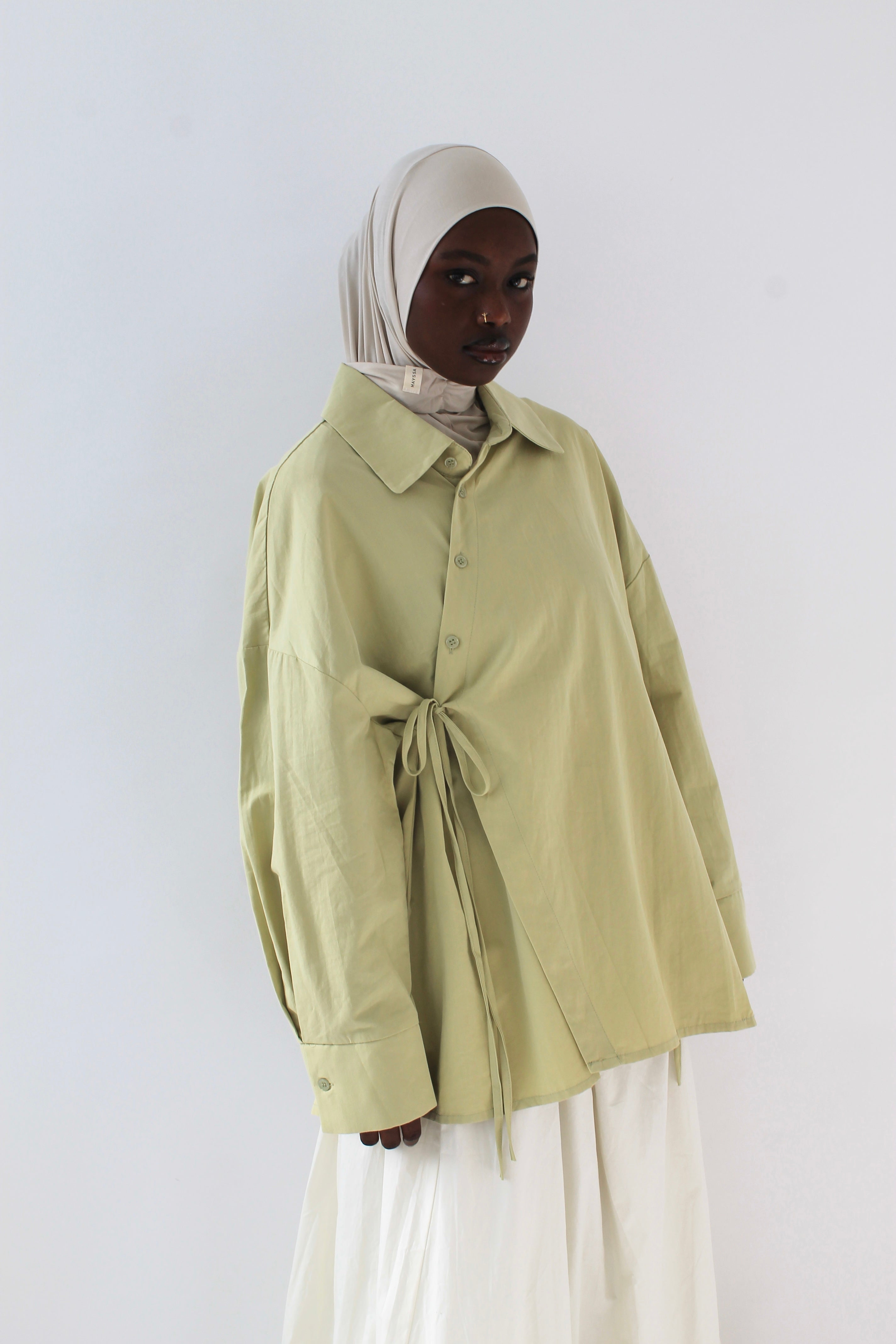 CHEMISE SIGNATURE VERT CLAIR Mayssa Mastour
