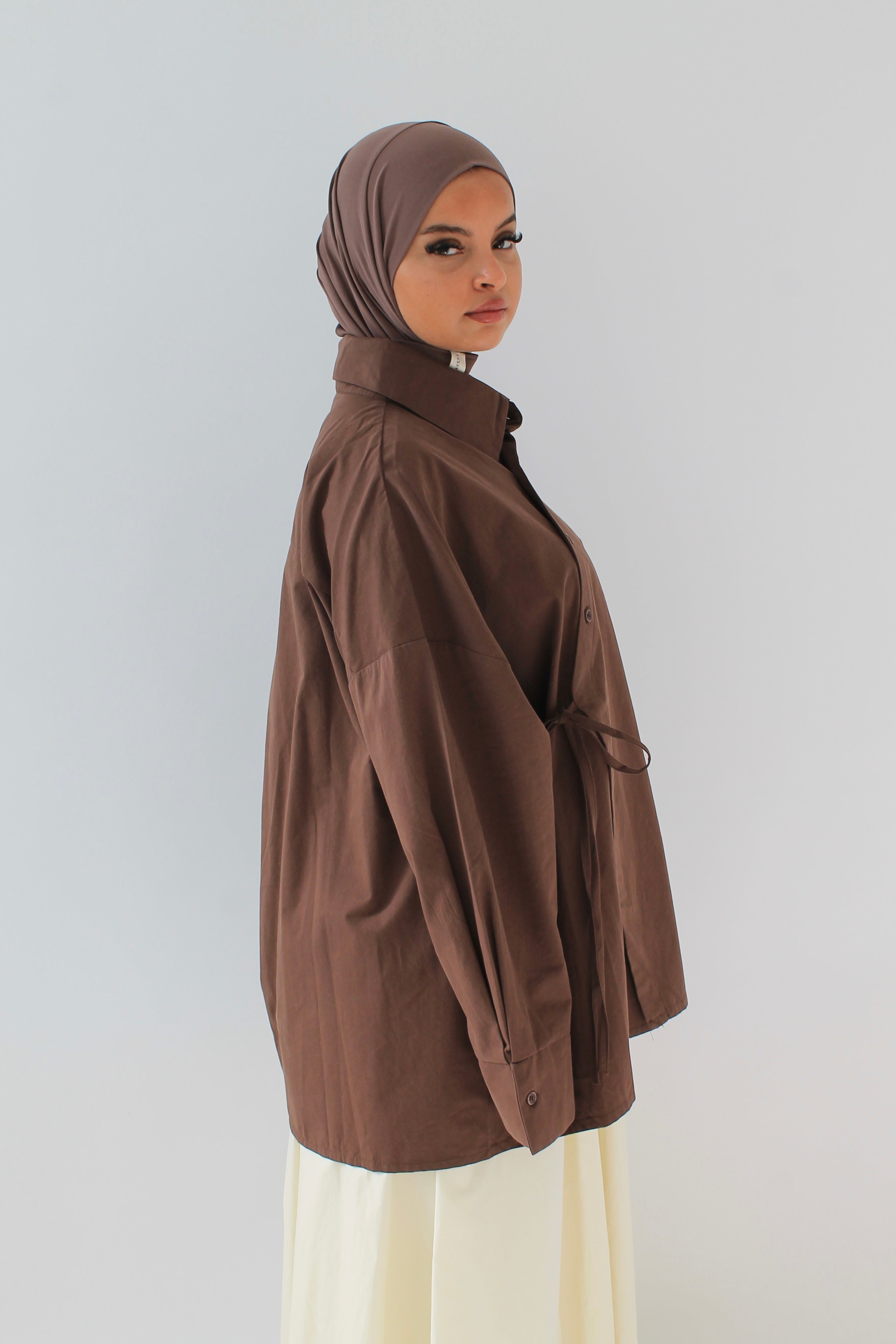 CHEMISE SIGNATURE MARRON Mayssa Mastour