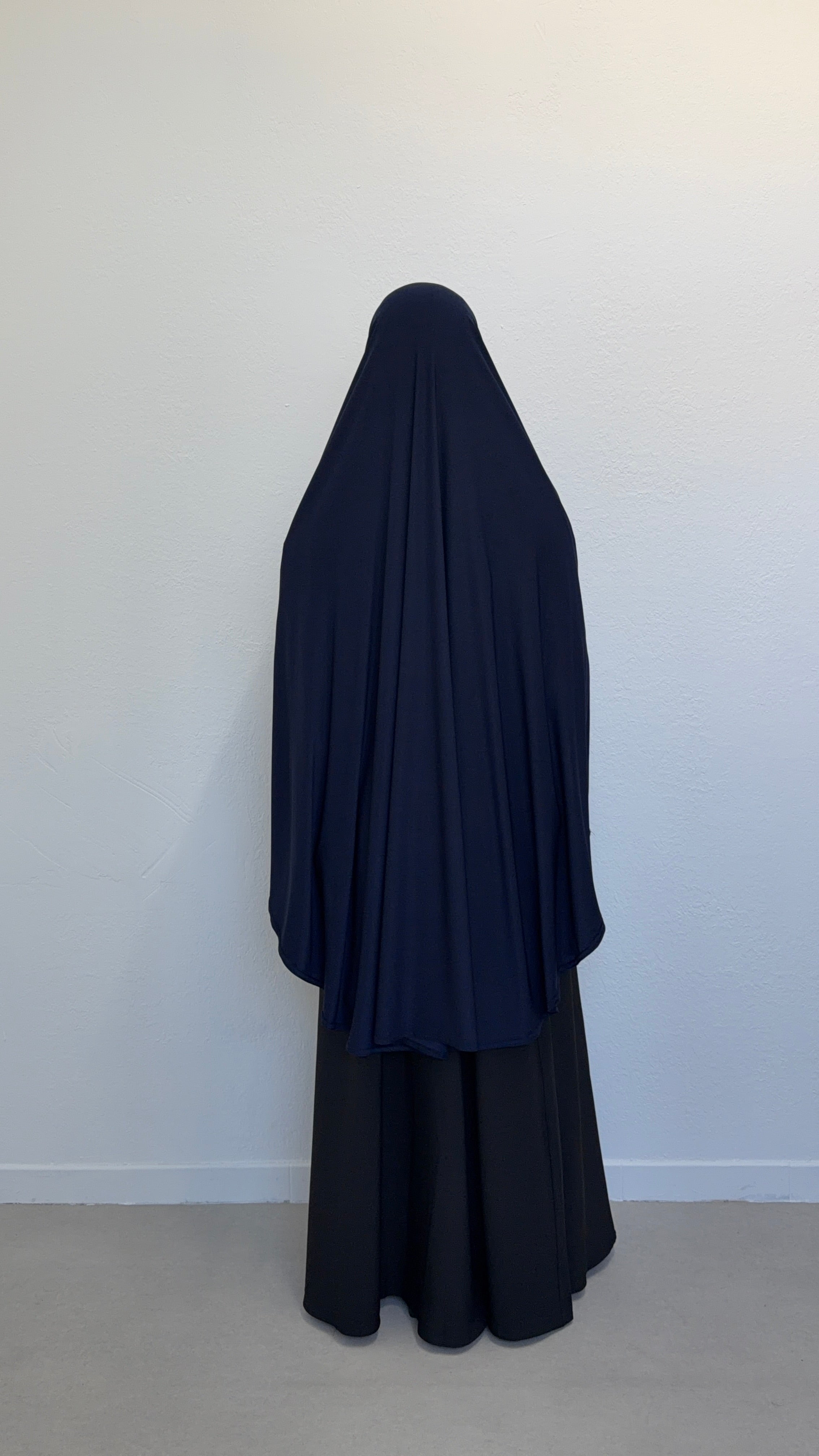 KHIMAR JERSEY PREMIUM À FENTES BLEU NUIT Mayssa Mastour