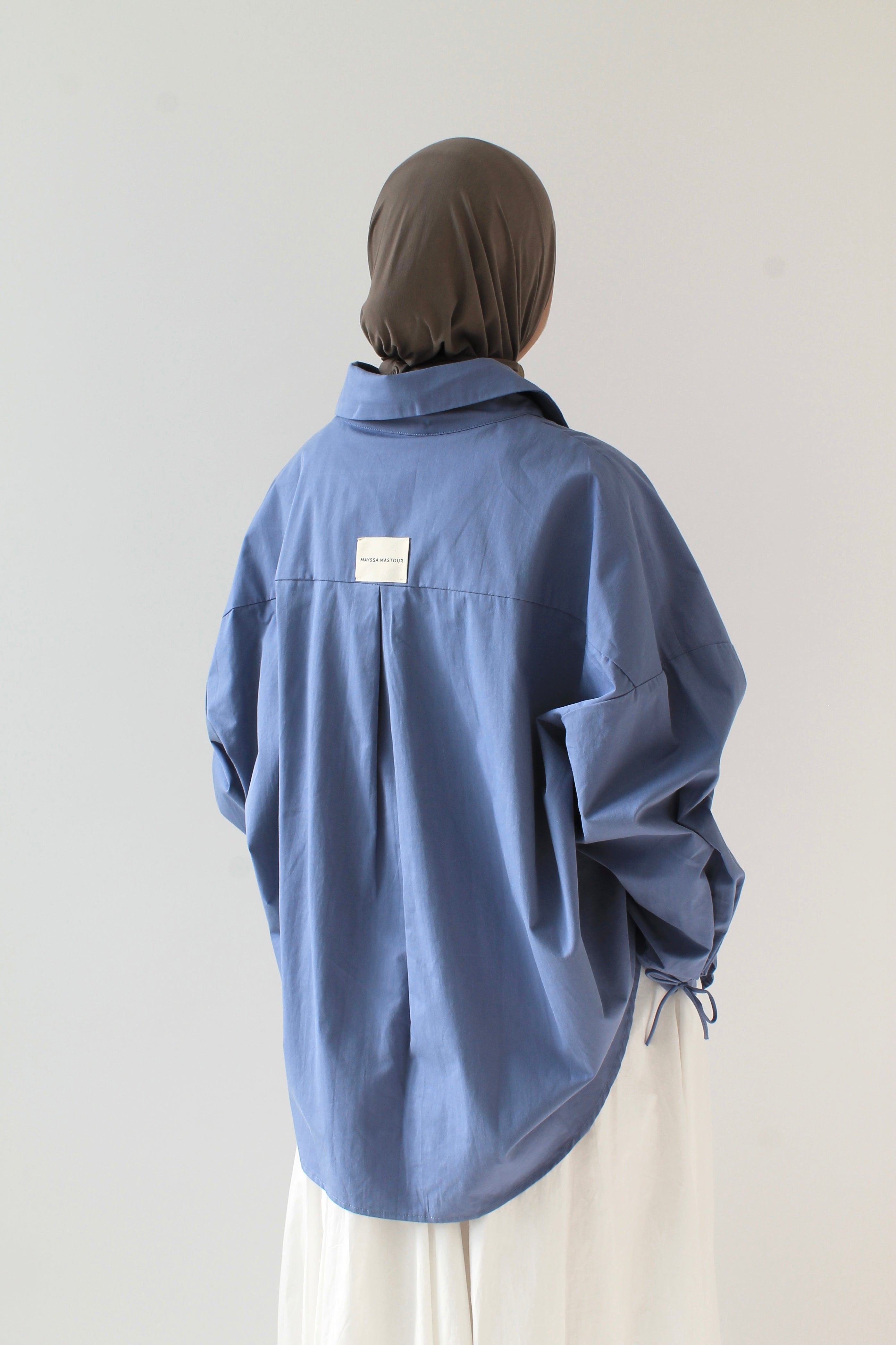 CHEMISE OVERSIZE BLEU OCÉAN Mayssa Mastour