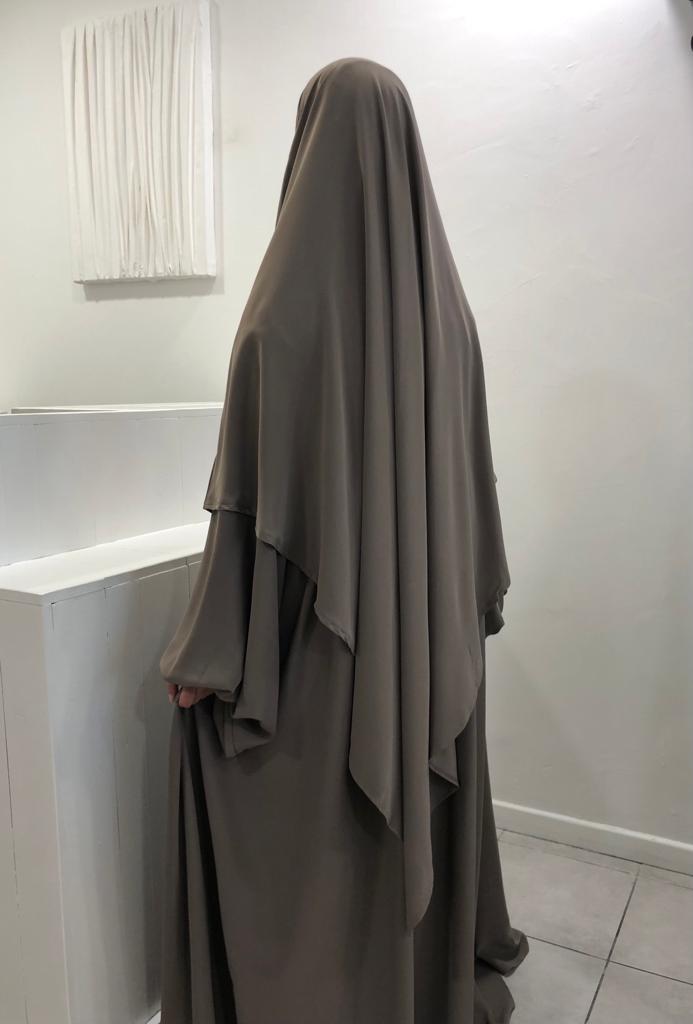 KHIMAR SOIE DE MEDINE COURT ( QUALITE PREMIUM )