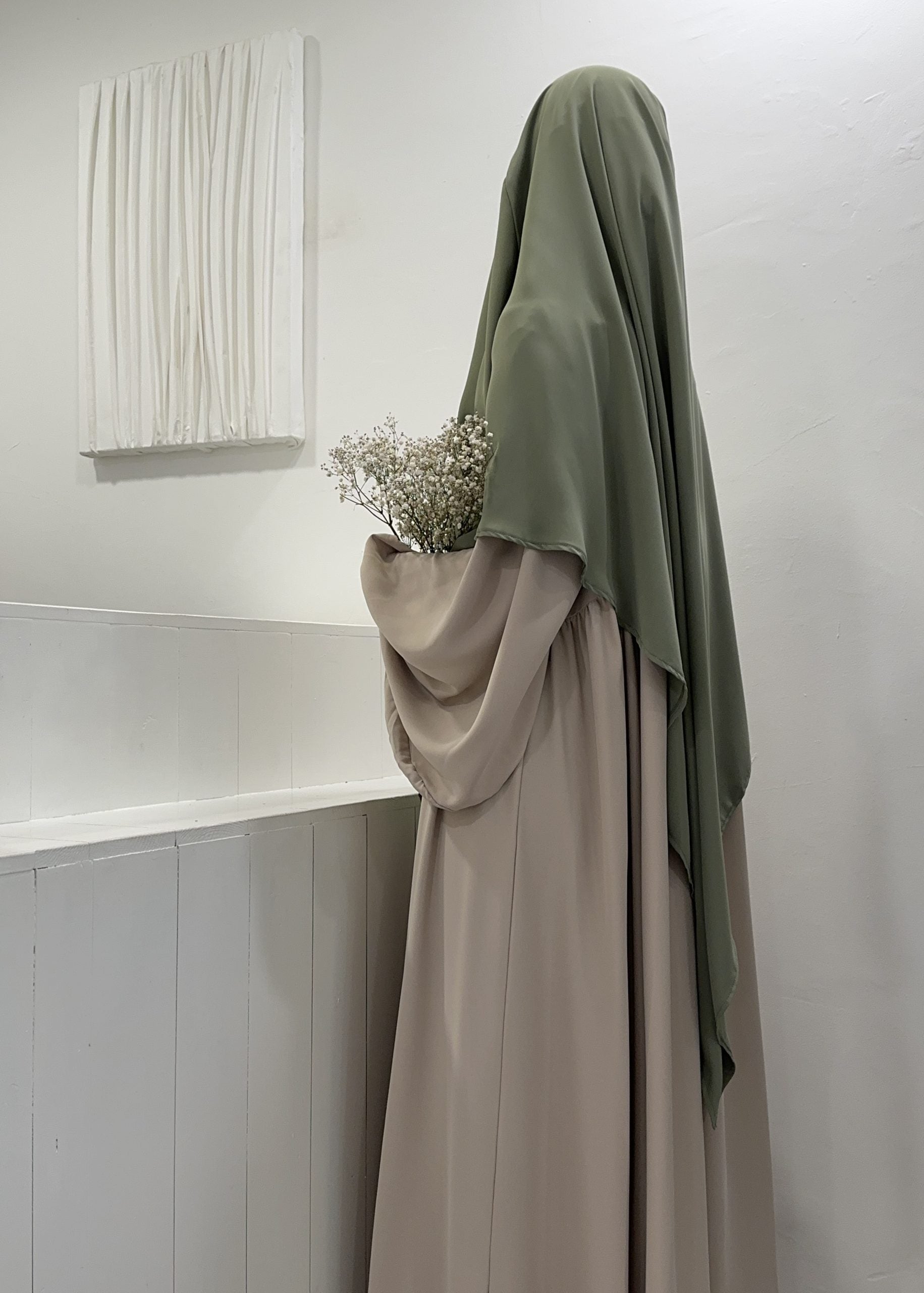 KHIMAR SOIE DE MEDINE COURT ( QUALITE PREMIUM )