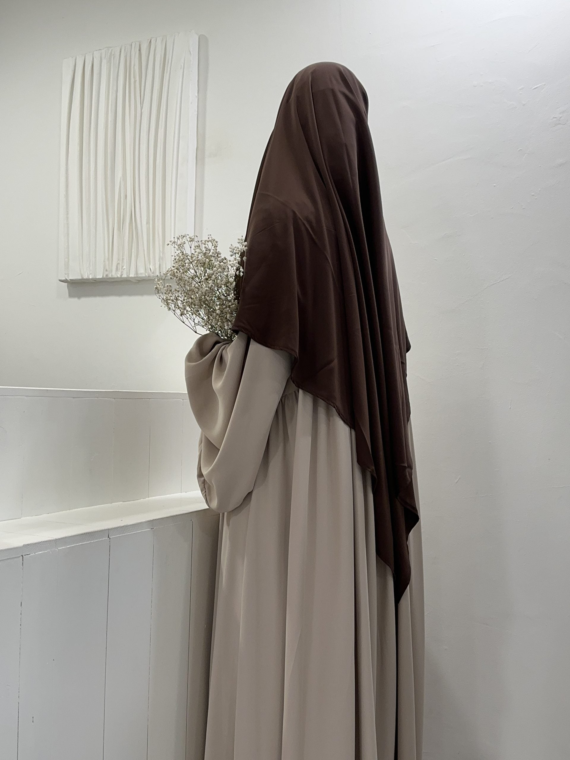KHIMAR SOIE DE MEDINE COURT ( QUALITE PREMIUM )