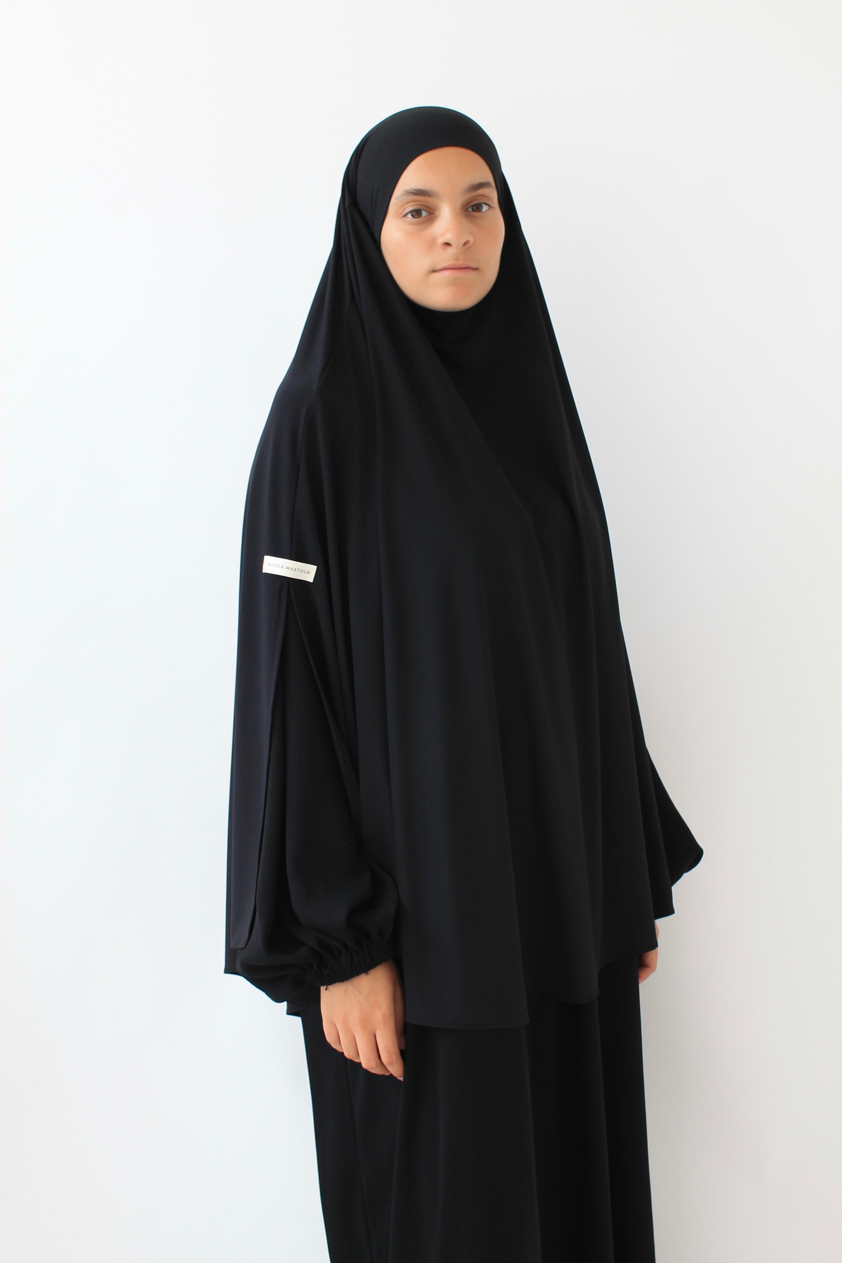 KHIMAR JERSEY PREMIUM À FENTES COURT Mayssa Mastour