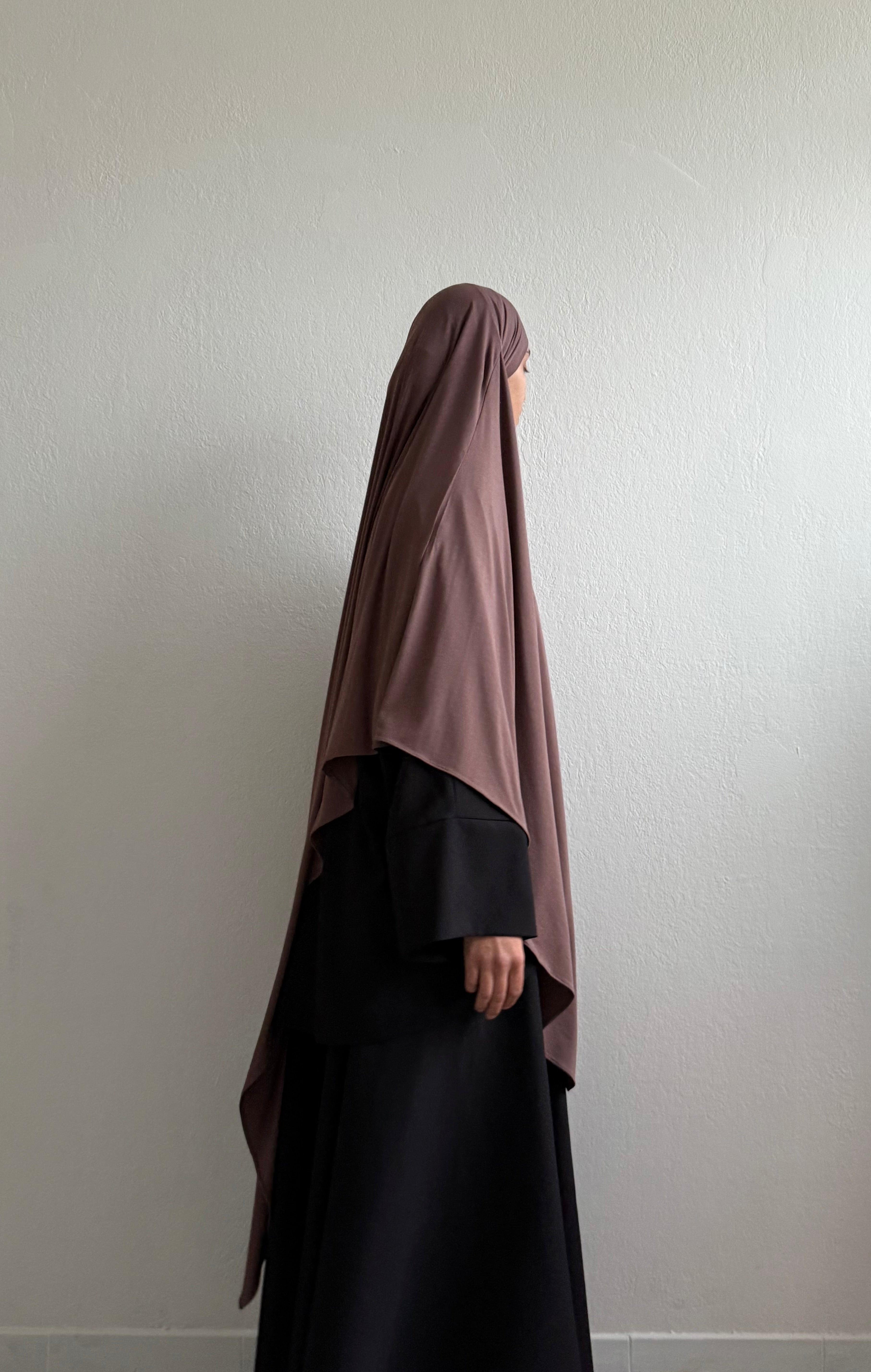 KHIMAR JERSEY BAMBOO LONG moka