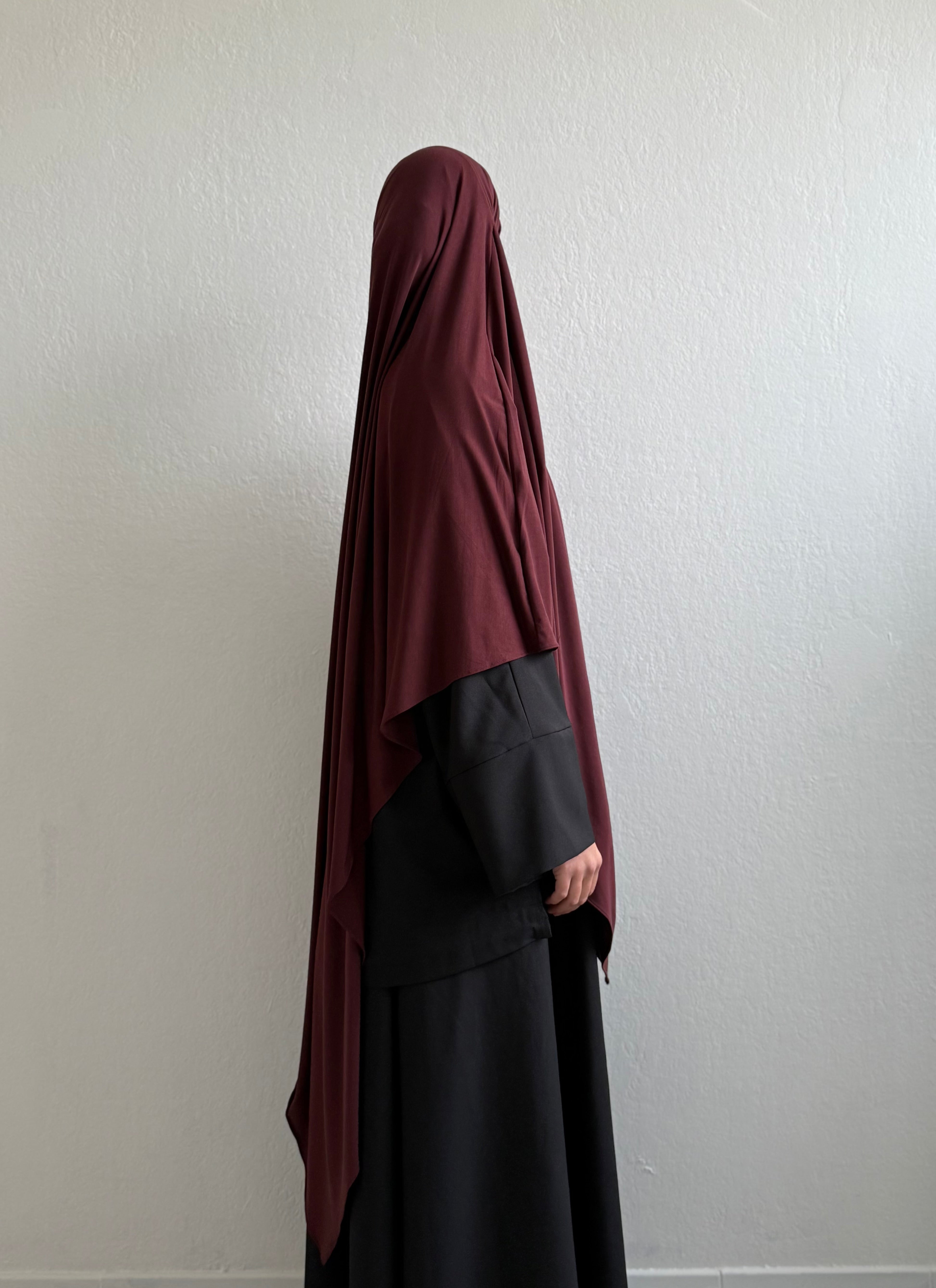 KHIMAR JERSEY BAMBOO LONG bordeaux