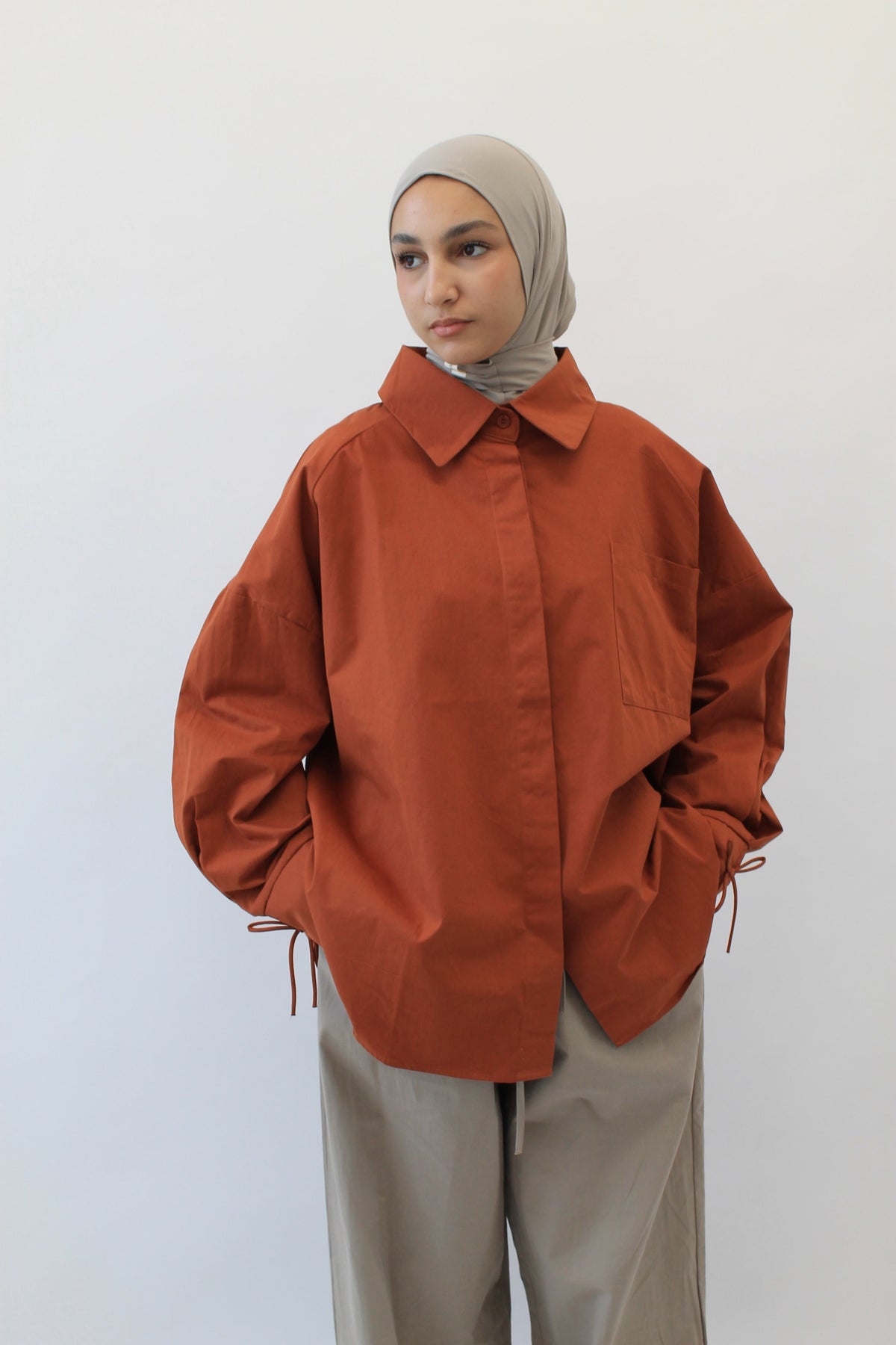 CHEMISE OVERSIZE TERRACOTTA Mayssa Mastour