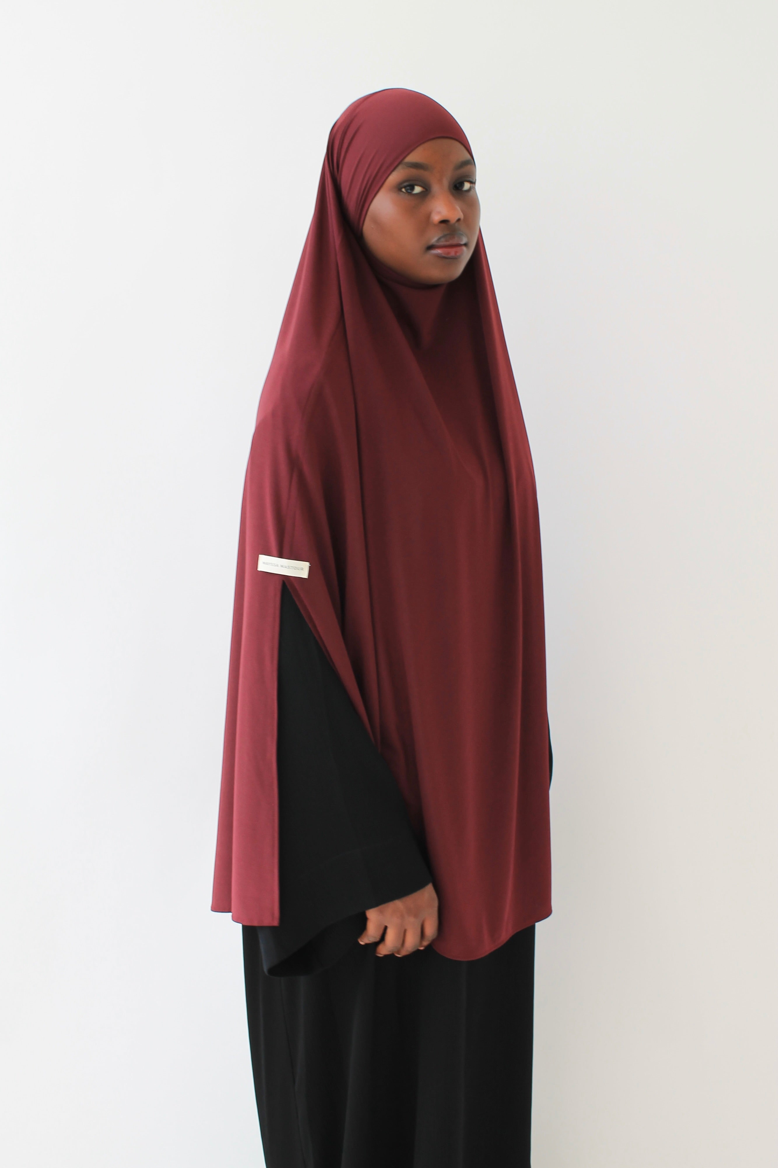 KHIMAR JERSEY PREMIUM À FENTES COURT Mayssa Mastour