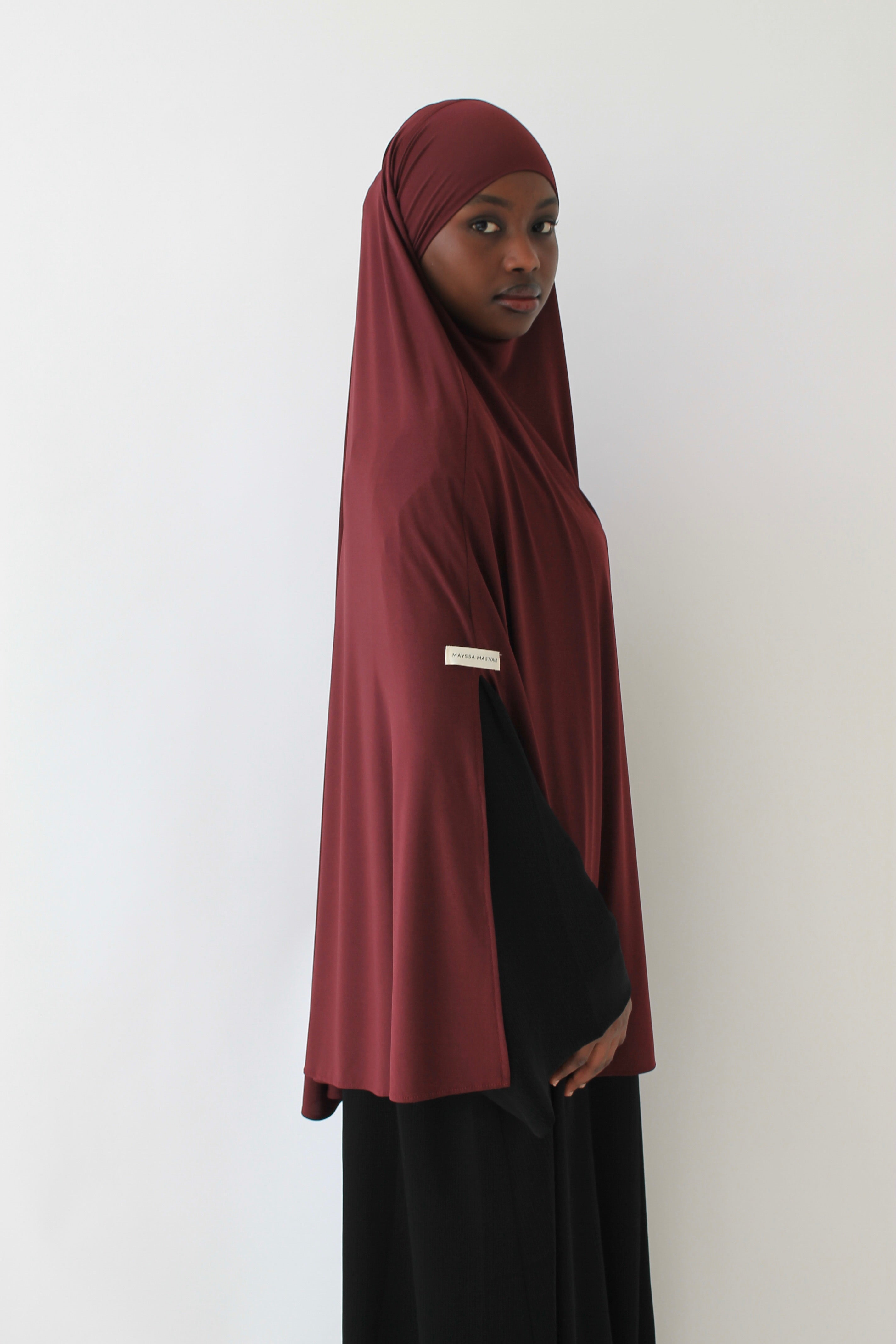 KHIMAR JERSEY PREMIUM À FENTES COURT Mayssa Mastour