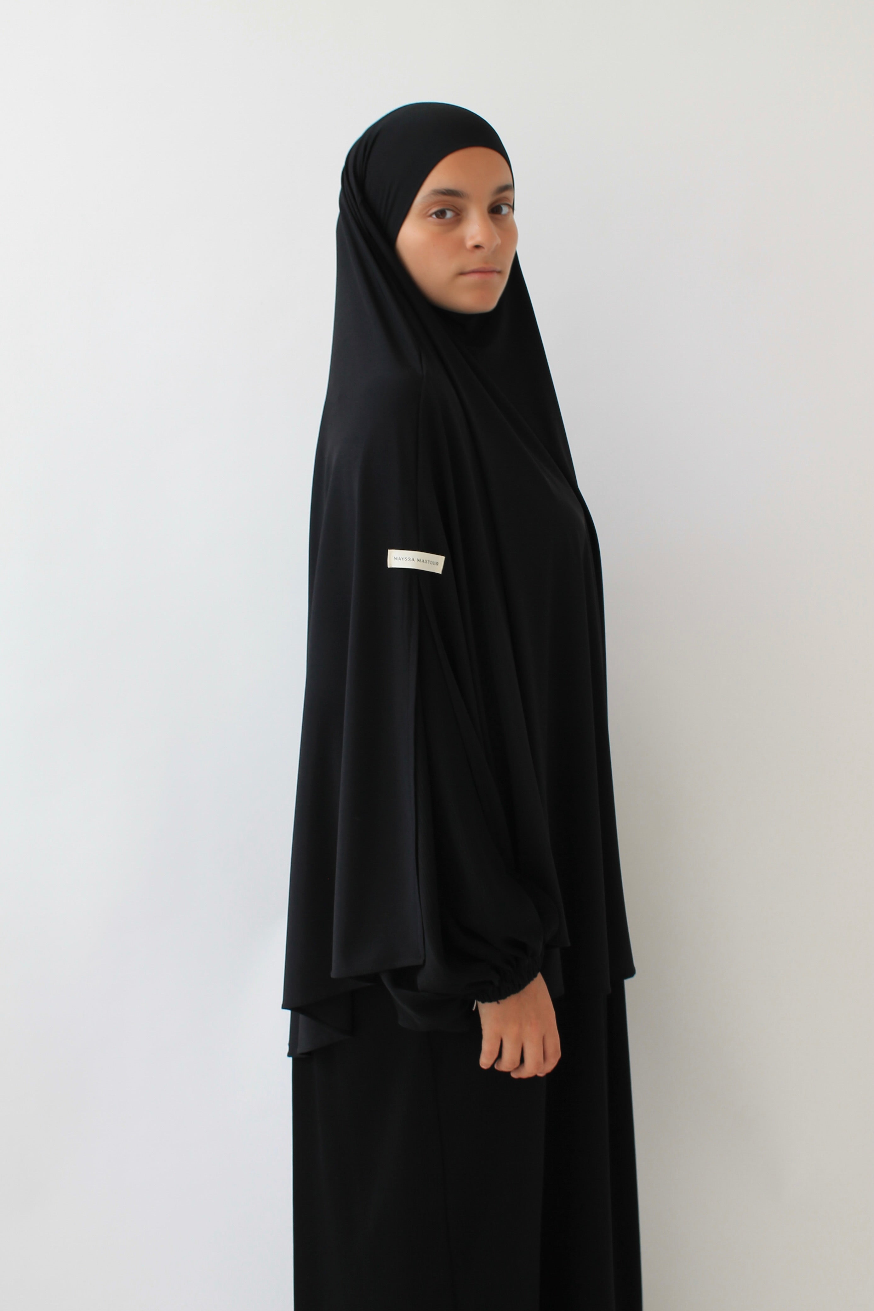 KHIMAR JERSEY PREMIUM À FENTES COURT Mayssa Mastour