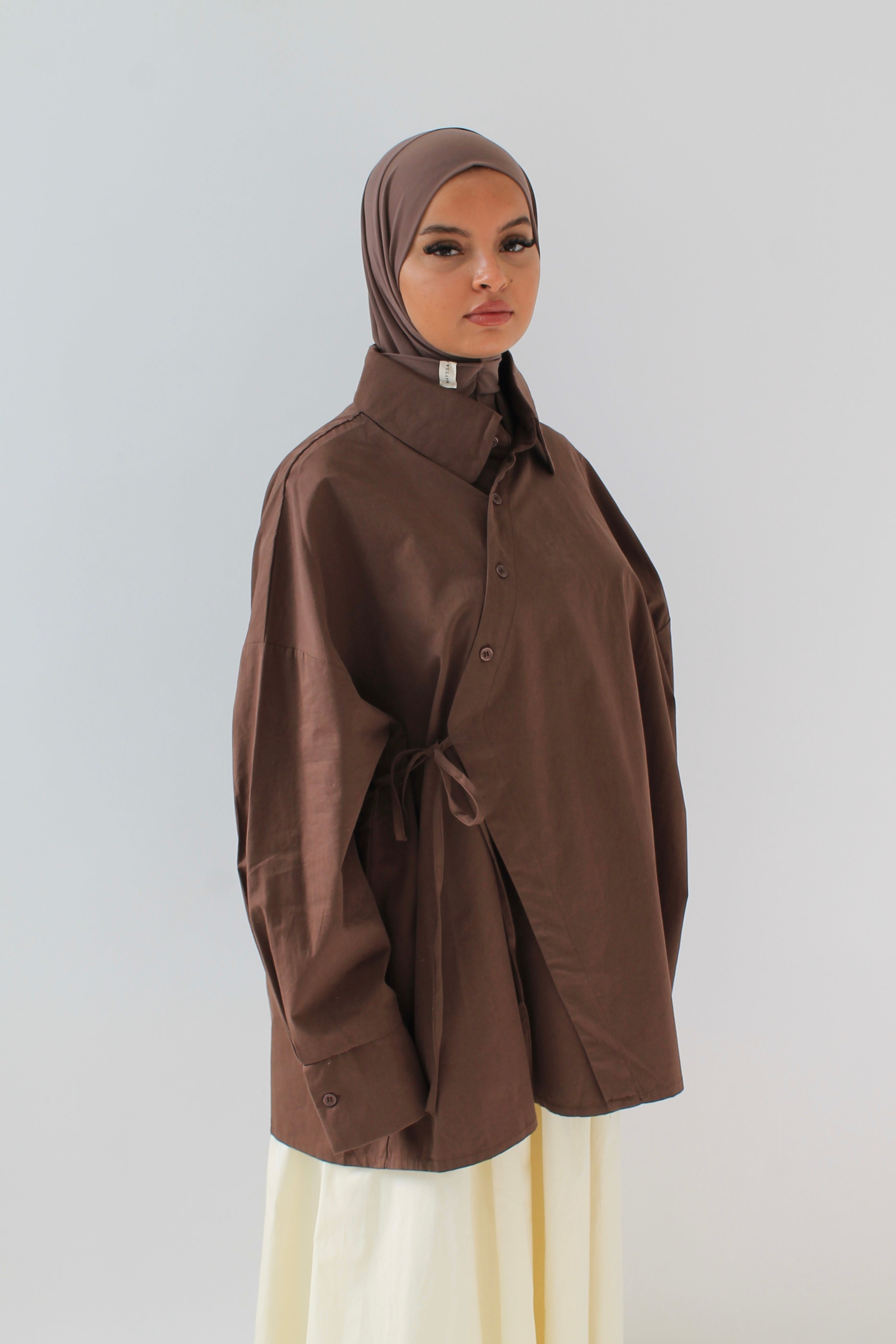 CHEMISE SIGNATURE MARRON Mayssa Mastour