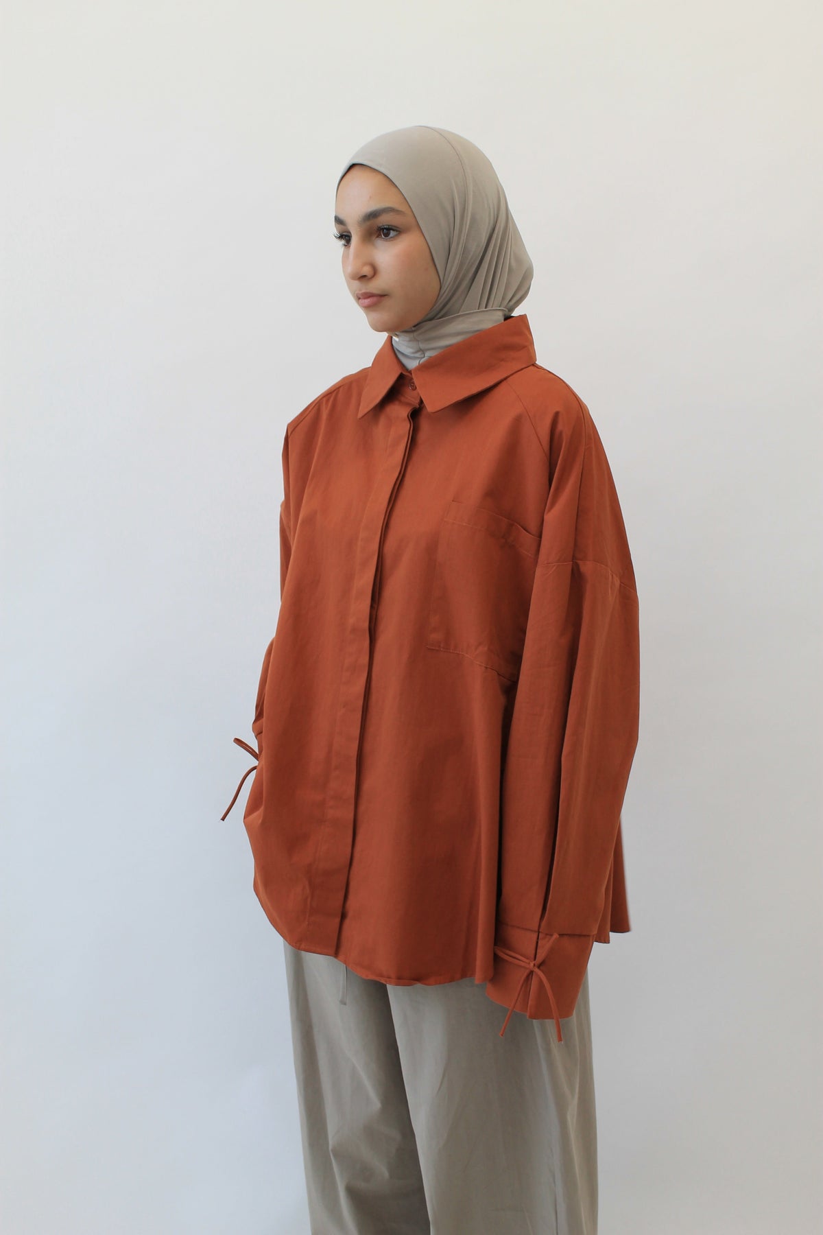 CHEMISE OVERSIZE TERRACOTTA Mayssa Mastour