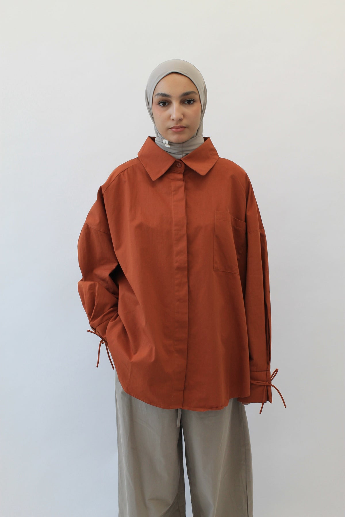 CHEMISE OVERSIZE TERRACOTTA Mayssa Mastour