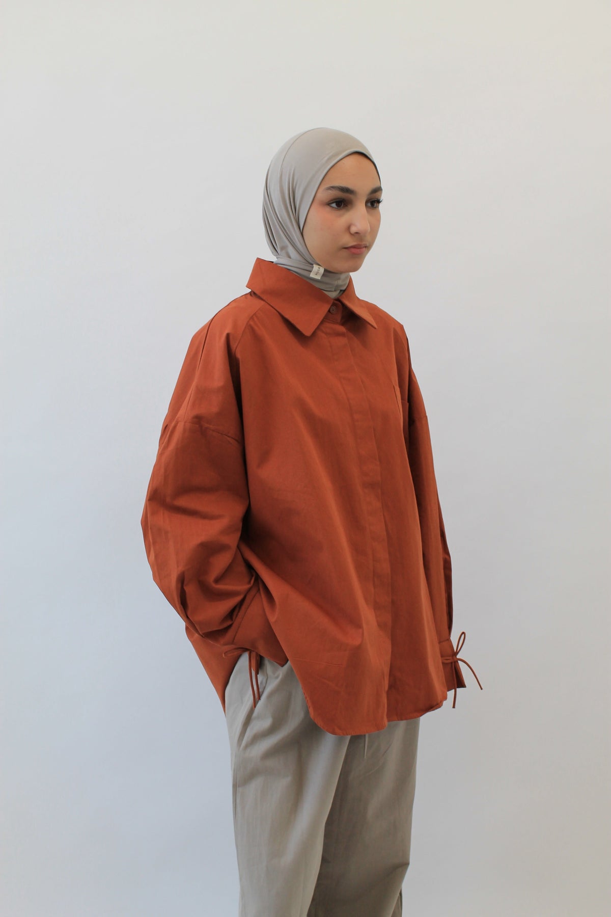 CHEMISE OVERSIZE TERRACOTTA Mayssa Mastour