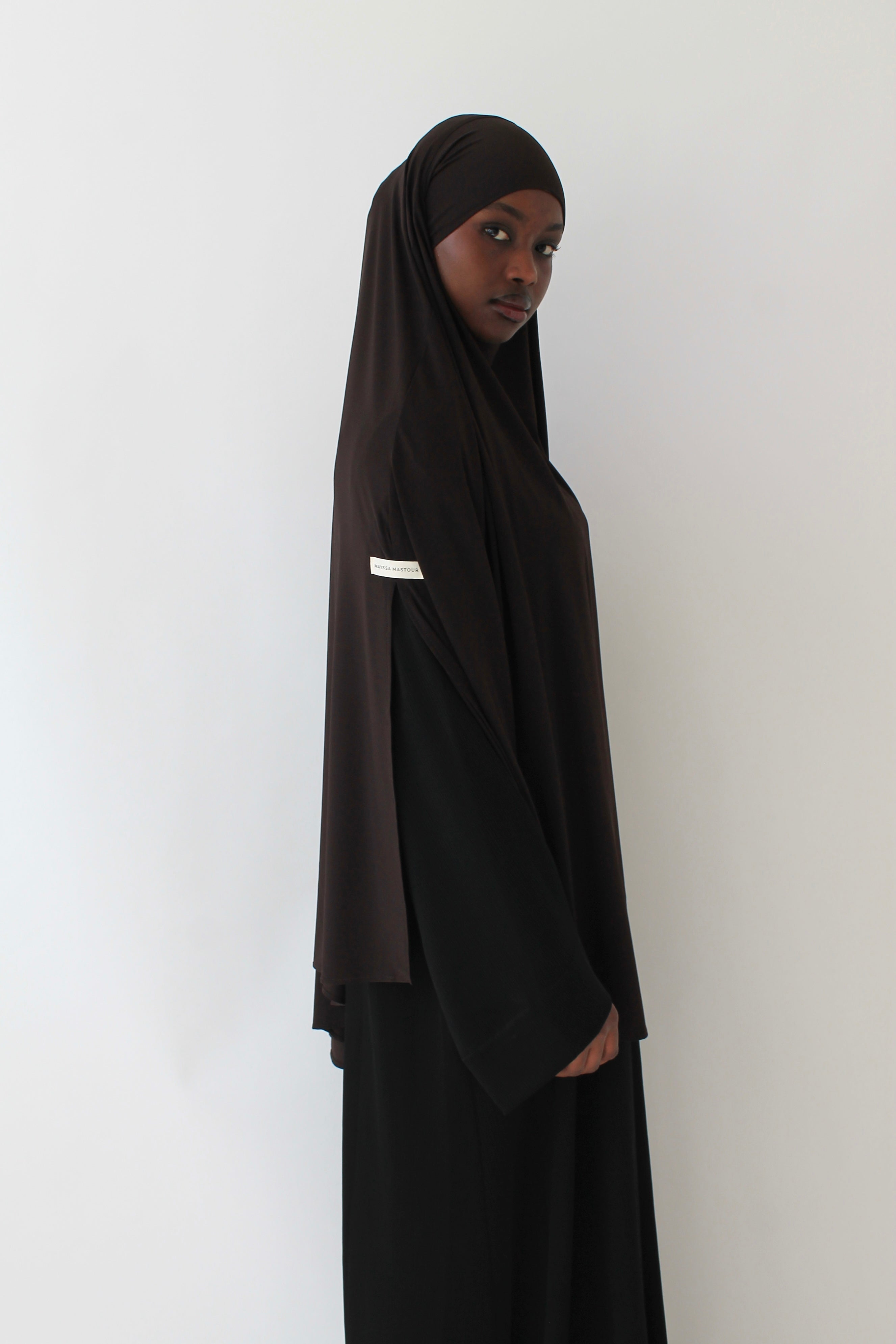 KHIMAR JERSEY PREMIUM À FENTES COURT Mayssa Mastour