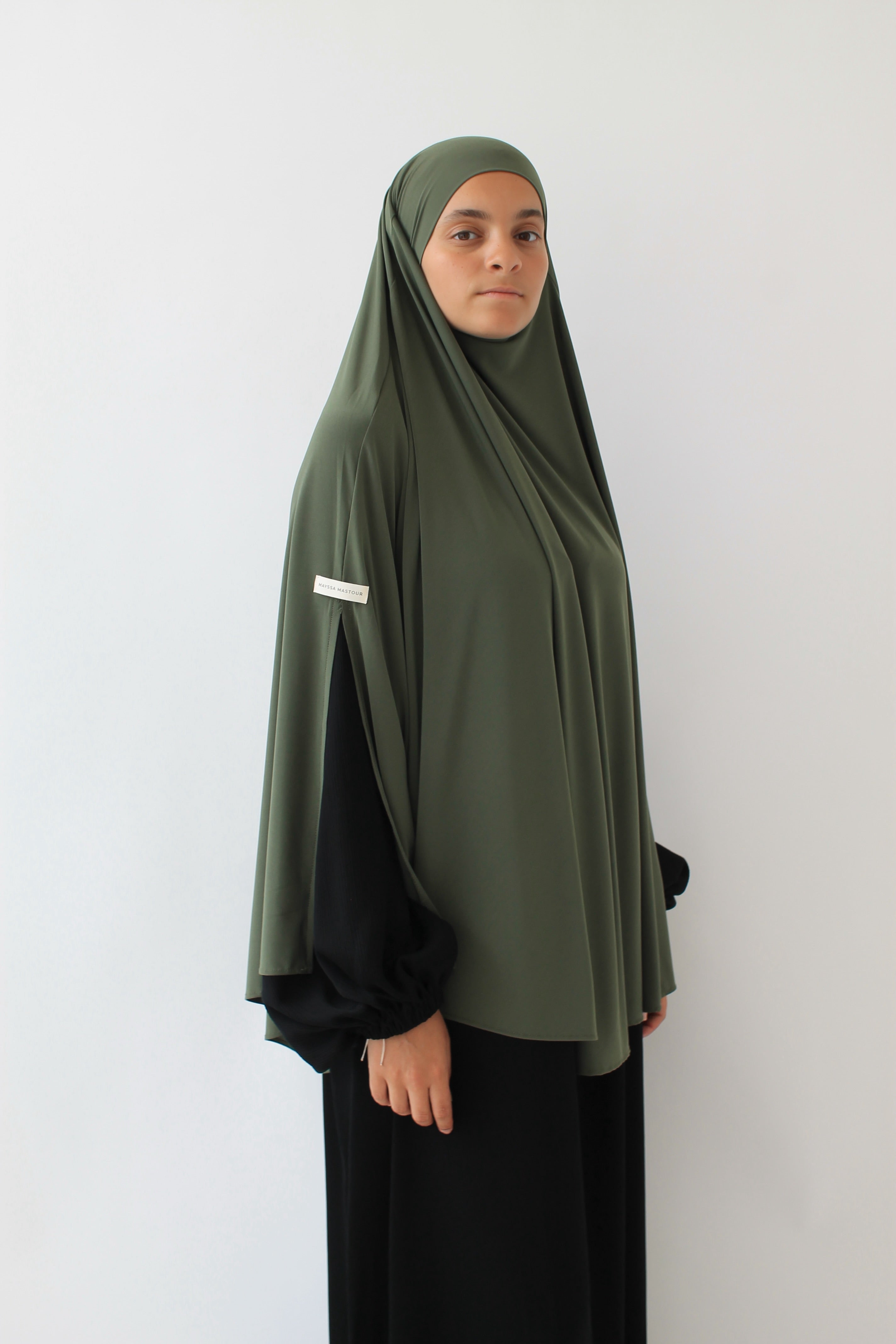 KHIMAR JERSEY PREMIUM À FENTES COURT Mayssa Mastour