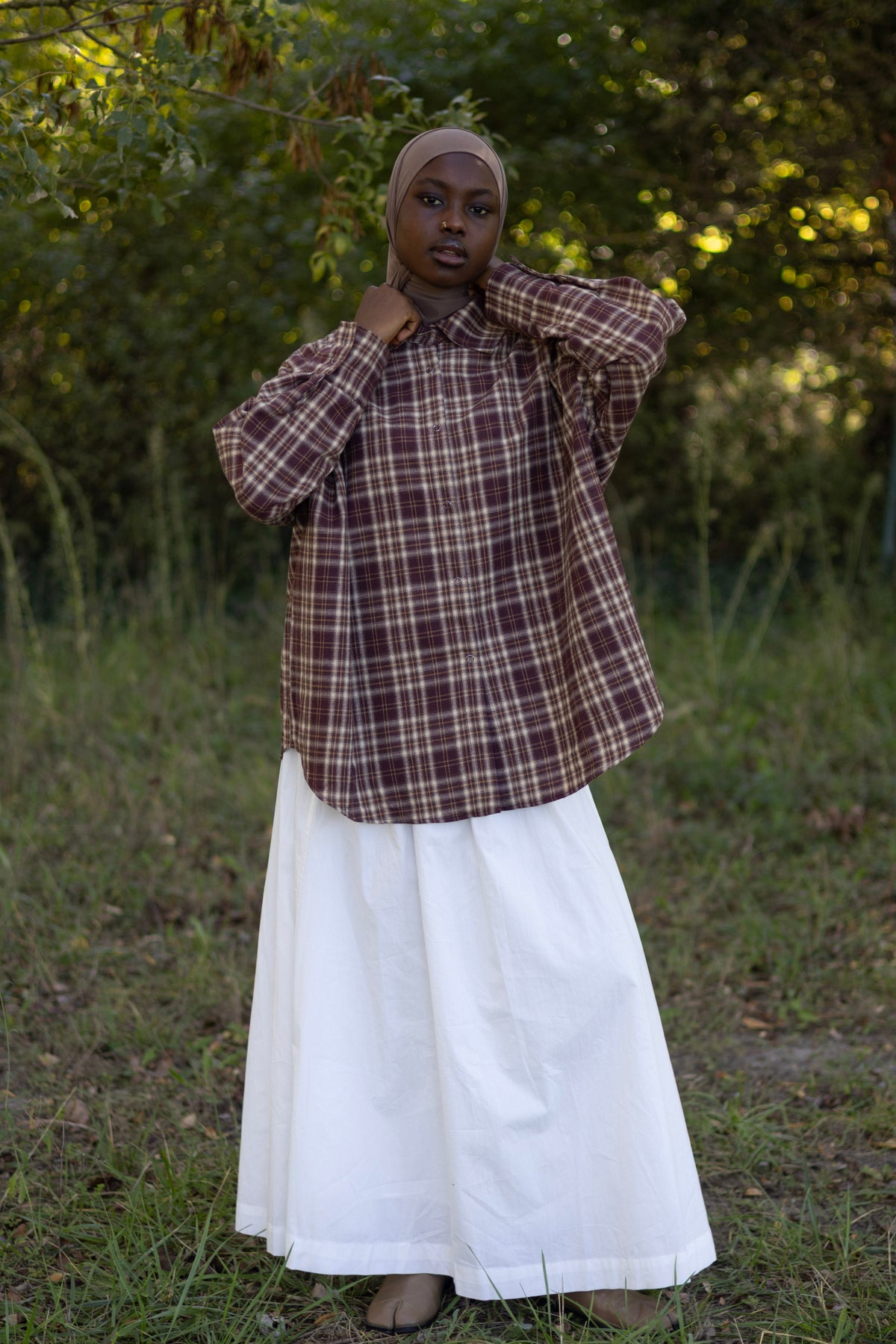 CHEMISE DUNE MARRON/BEIGE Mayssa Mastour