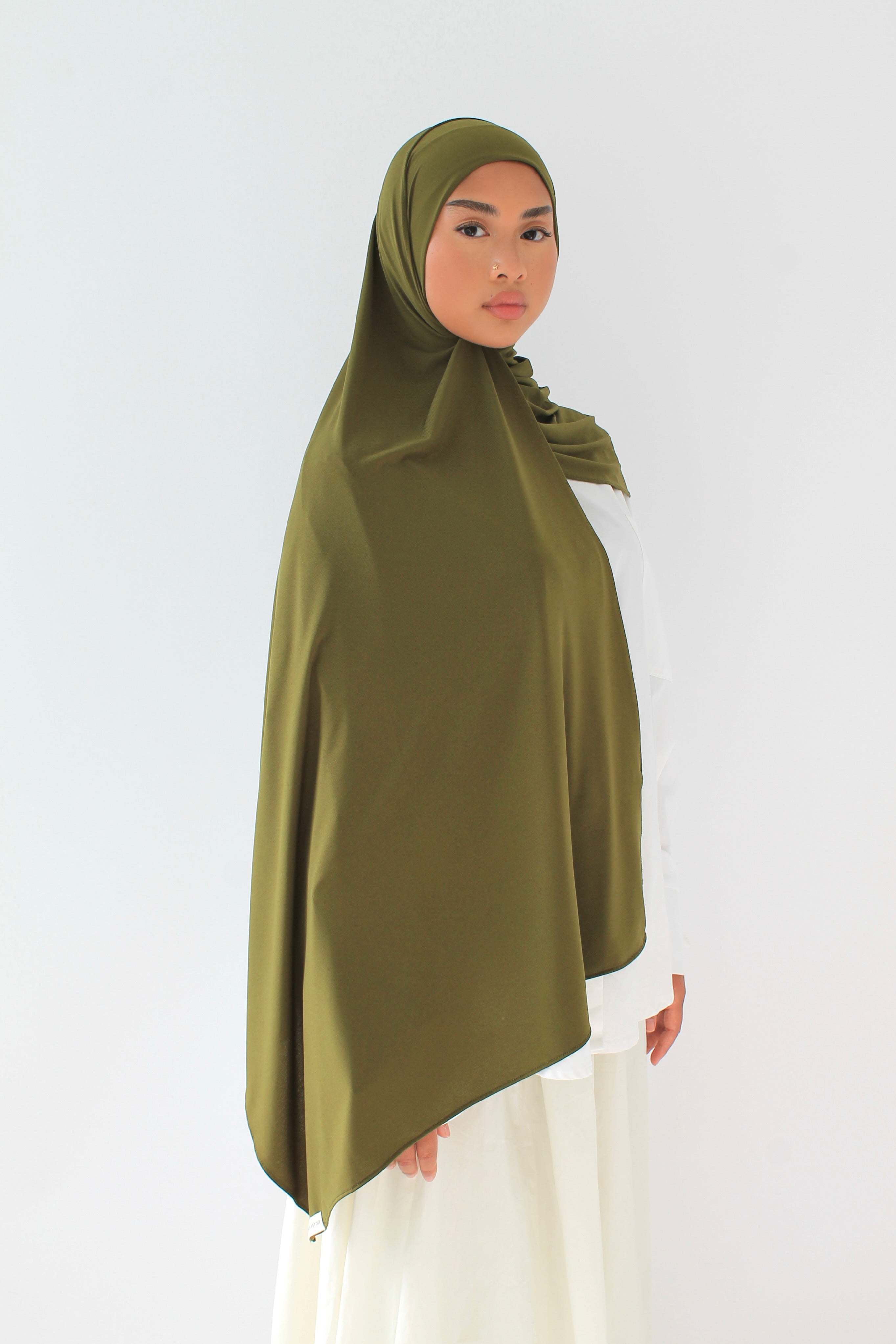 HIJAB JERSEY PREMIUM VERT OLIVE Mayssa Mastour