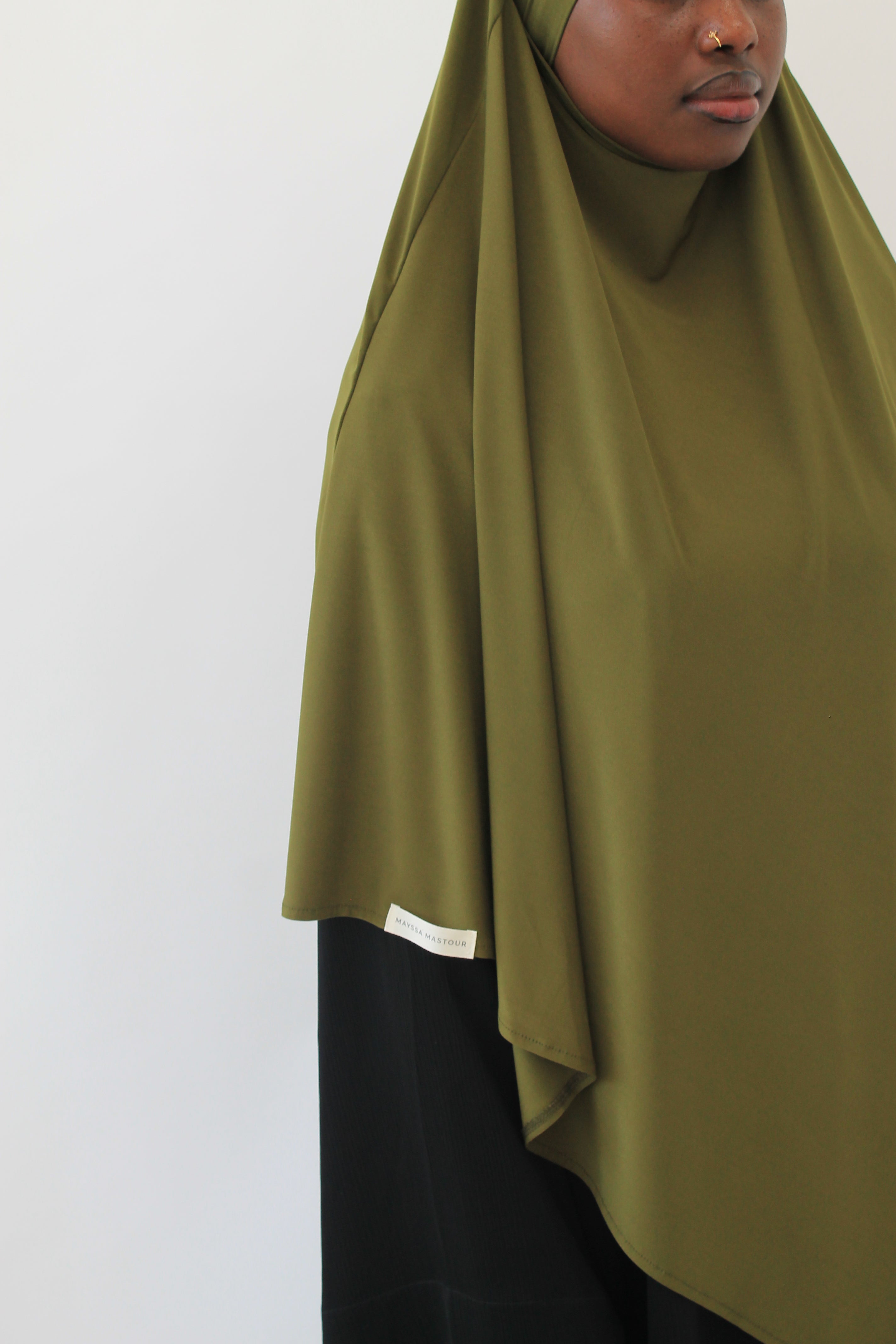 KHIMAR JERSEY PREMIUM COURT VERT OLIVE Mayssa Mastour