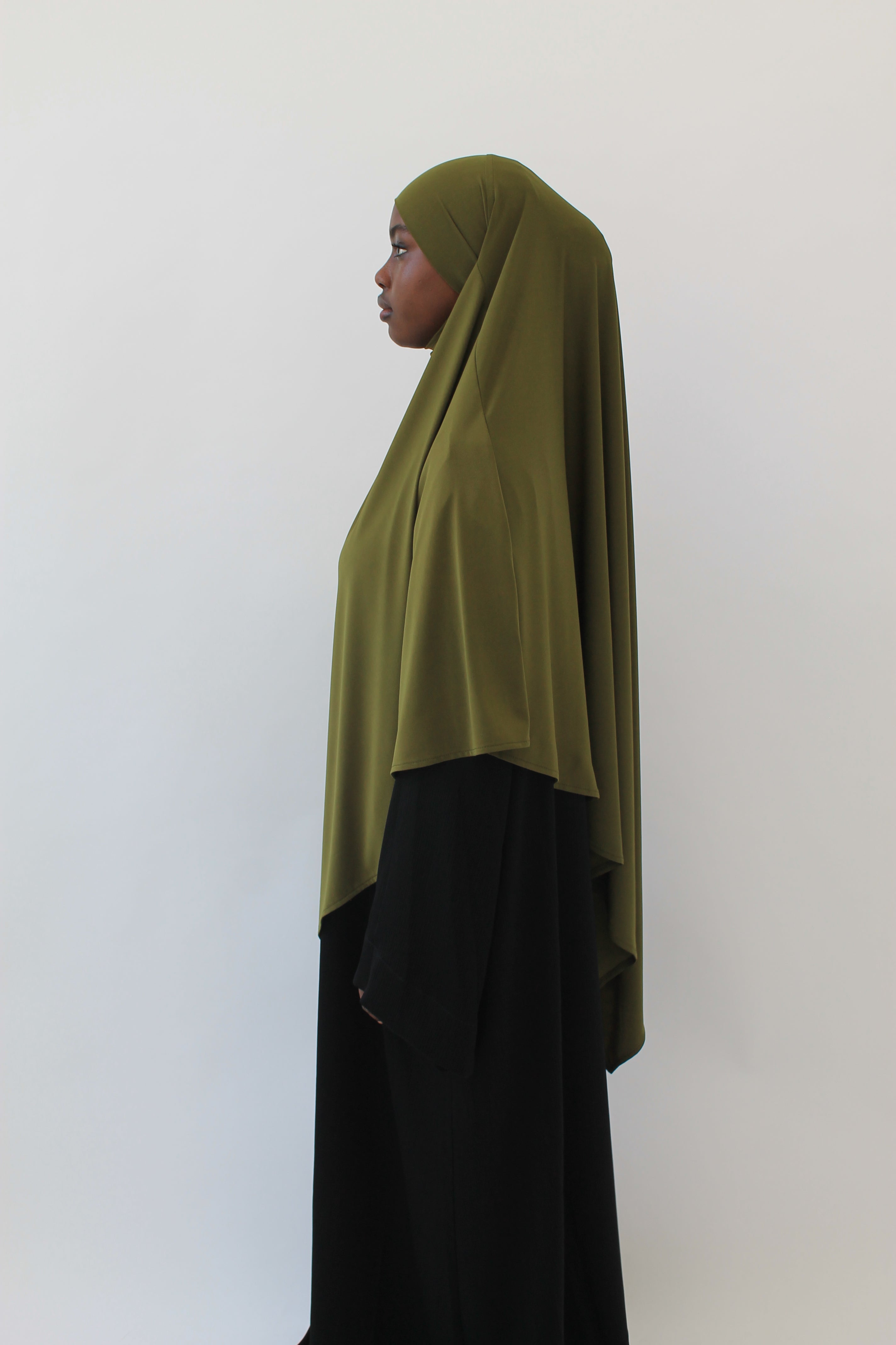 KHIMAR JERSEY PREMIUM COURT VERT OLIVE Mayssa Mastour