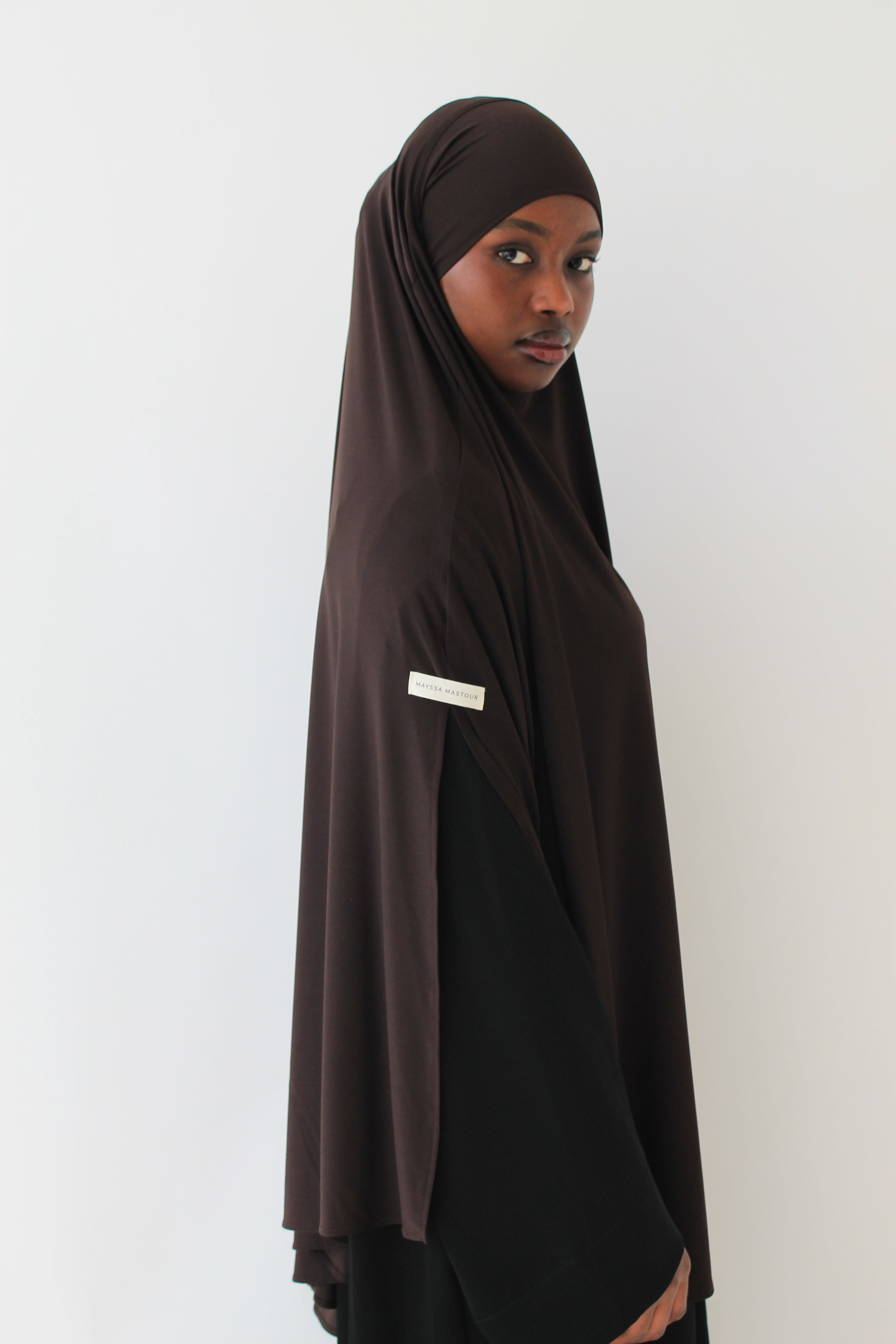 KHIMAR JERSEY PREMIUM À FENTES COURT Mayssa Mastour