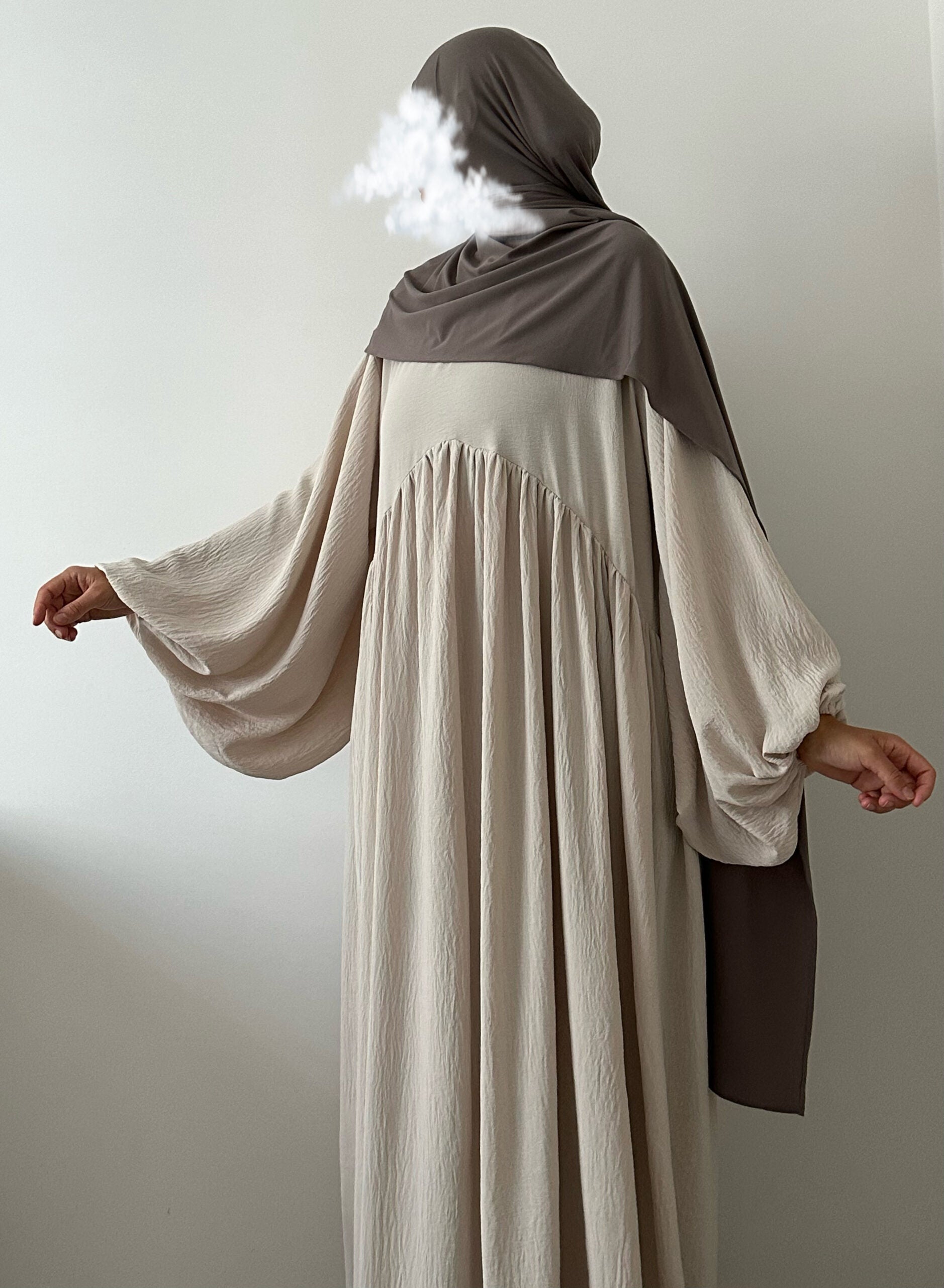 ABAYA ASSYA MANCHES BOUFFANTES LONGUEUR 1M60